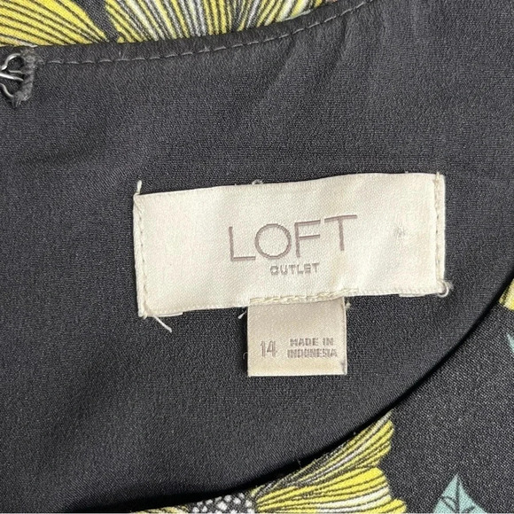 LOFT Black Floral Sleeveless Maxi Dress with Side Slits Size 14 - Picture 13 of 15